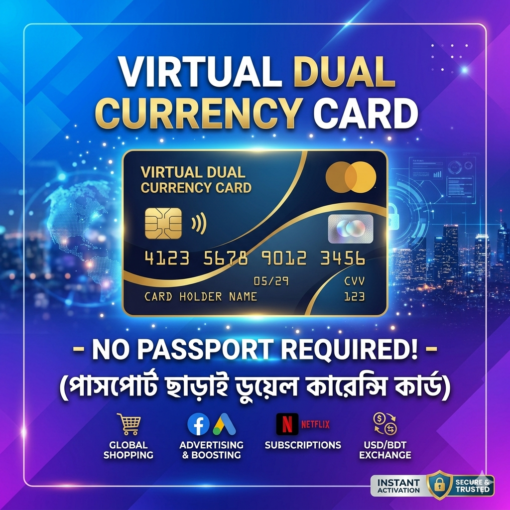 Virtual Dual Currency Card - No Passport Required! (পাসপোর্ট ছাড়াই ডুয়েল কারেন্সি কার্ড)